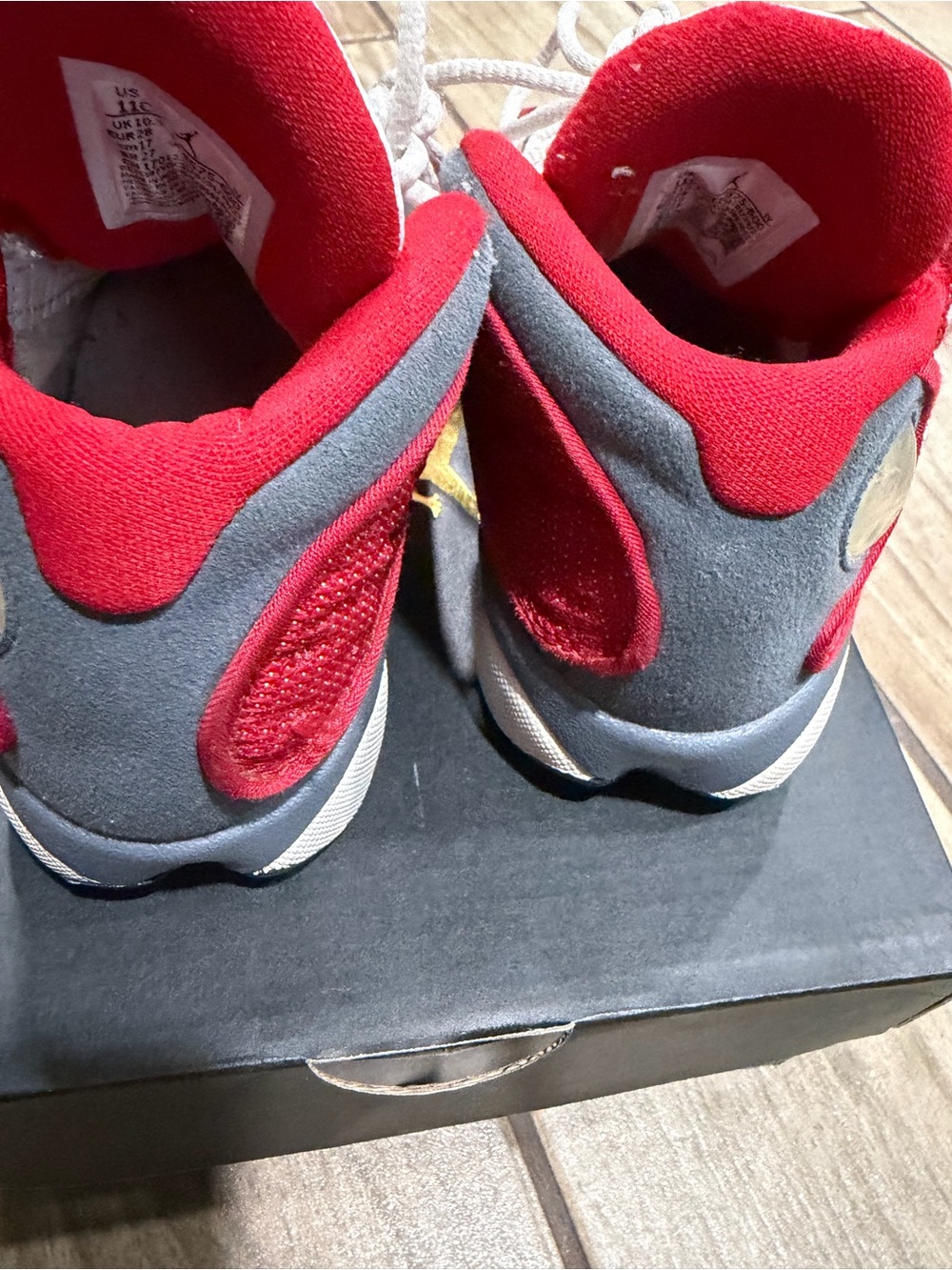 Jordan 13 Retro Gym Red/Black-Flint Gray-White sneakers in US 11C - Picture 9 of 14
